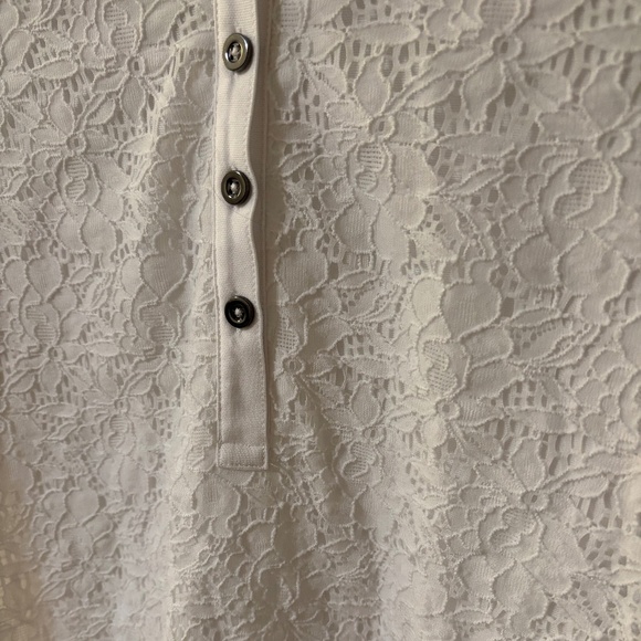 Fairway & Greene White Floral Lace Polo Shirt - Picture 3 of 4